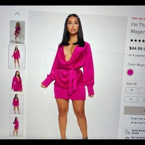 Magenta satin dress